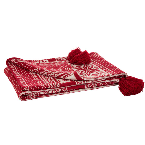 The Seasonal Aisle Cambridge Knitted Blanket Wayfair.co.uk